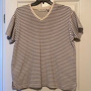 Trendy Black Striped Chaya V-Neck Top